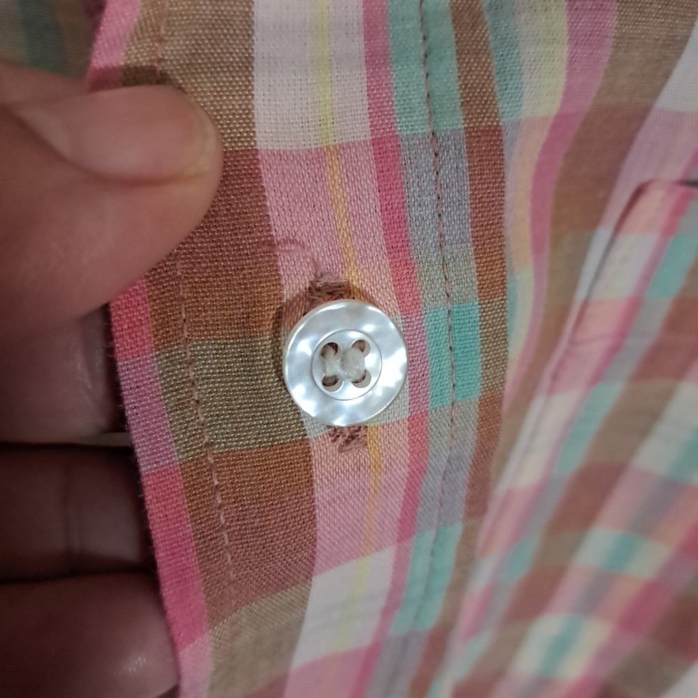 Vintage‎ Shirt Jordan Christophe Mens Size Medium Plaid 80s Lightweight Sheer - Picture 10 of 12